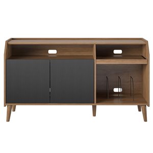 Novogratz Magnolia TV Console/Record Station - Walnut/Black