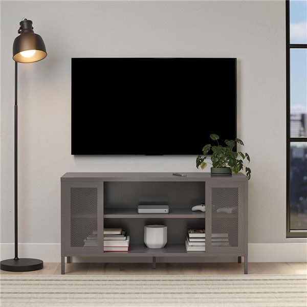 Systembuild Evolution Sunset District Metal TV Stand for Televisions up to 50-in - Graphite