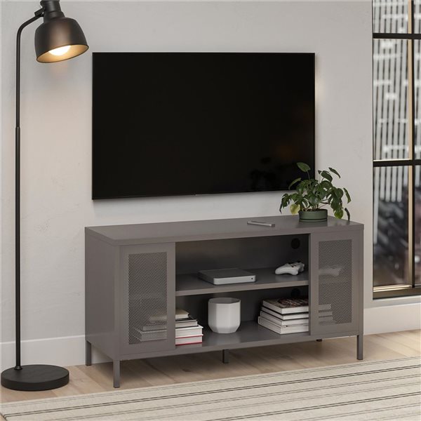 Systembuild Evolution Sunset District Metal TV Stand for Televisions up to 50-in - Graphite