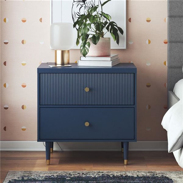 CosmoLiving by Cosmopolitan Elizabeth Nightstand - Navy