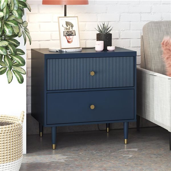 CosmoLiving by Cosmopolitan Elizabeth Nightstand - Navy