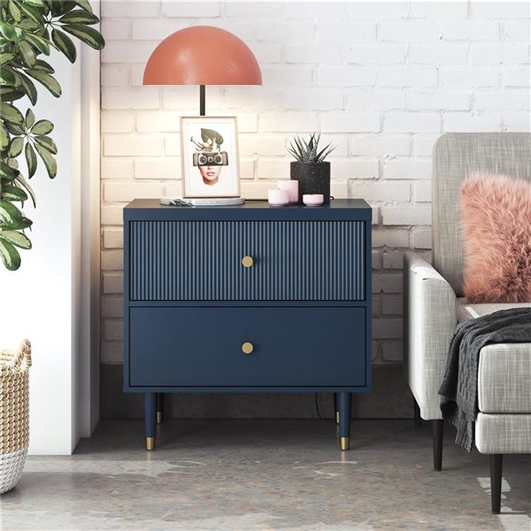 CosmoLiving by Cosmopolitan Elizabeth Nightstand - Navy