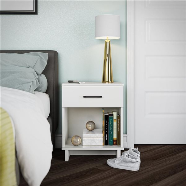 Ameriwood Home Southlander 1 Drawer Nightstand - White