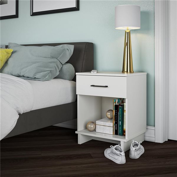 Ameriwood Home Southlander 1 Drawer Nightstand - White