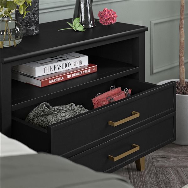 CosmoLiving by Cosmopolitan Westerleigh Wide Nightstand - Black