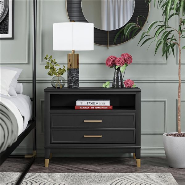 CosmoLiving by Cosmopolitan Westerleigh Wide Nightstand - Black
