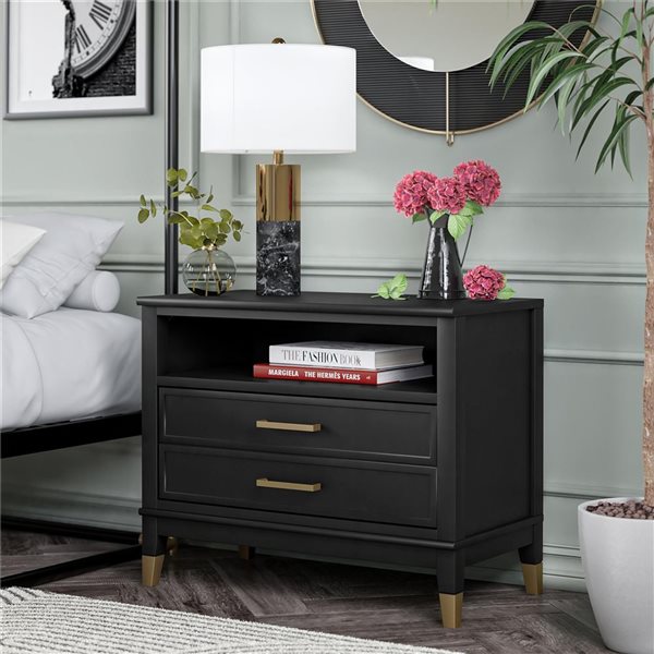 CosmoLiving by Cosmopolitan Westerleigh Wide Nightstand - Black