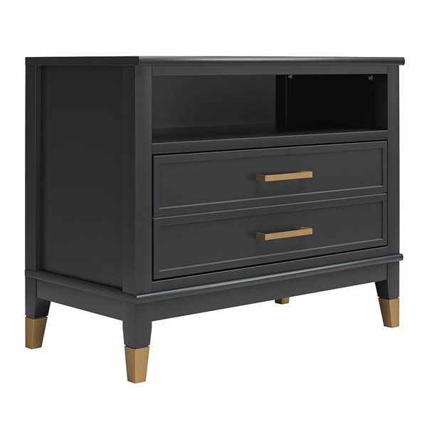 CosmoLiving by Cosmopolitan Westerleigh Wide Nightstand - Black