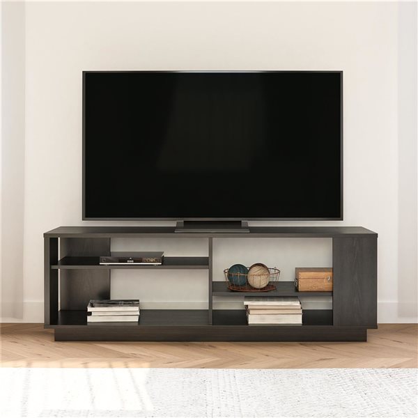 Ameriwood Home Knowle Contemporary TV Stand for Televisions up to 60-in - Black Oak