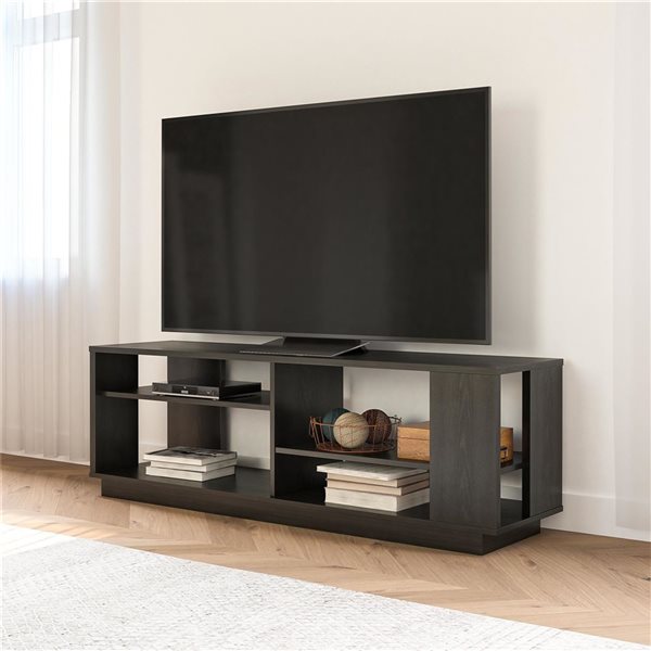 Ameriwood Home Knowle Contemporary TV Stand for Televisions up to 60-in - Black Oak