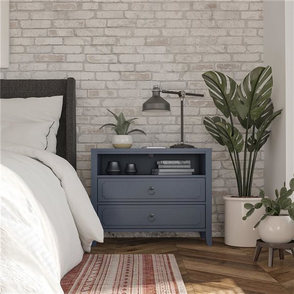 Novogratz Her Majesty 2 Drawer Nightstand - Blue