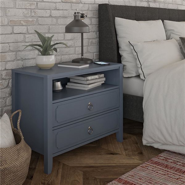 Novogratz Her Majesty 2 Drawer Nightstand - Blue