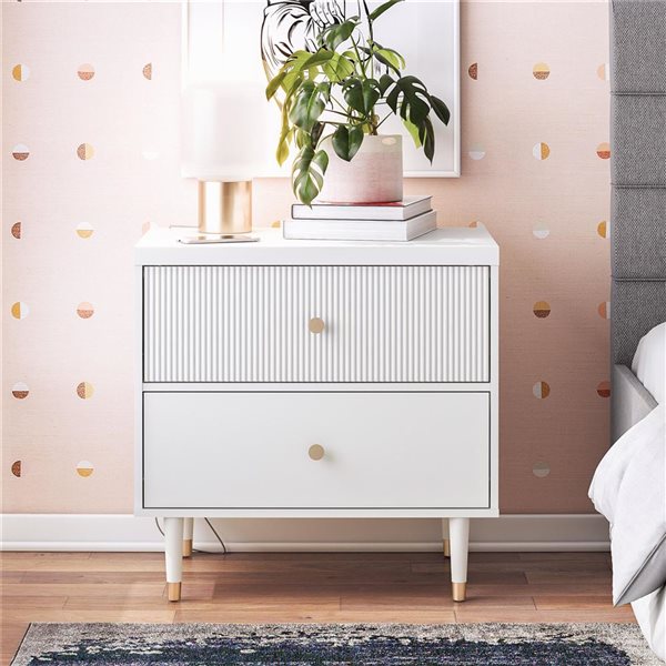 CosmoLiving by Cosmopolitan Elizabeth Nightstand - White