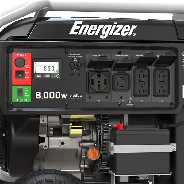 Générateur onduleur Energizer eZV8000 de 8 000 W avec démarrage électrique