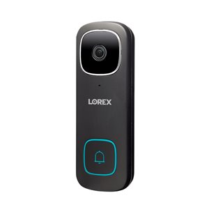 Sonnette vidéo de surveillance domestique Lorex 2K, Wi-Fi, noire