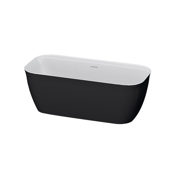 Baignoire autoportante rectangle Panya de A&E Bath & Shower 32 l. x 63 po L. en acrylique noir