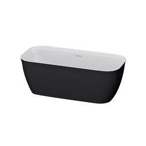 A&E Bath & Shower Panya 32 W x 63-in L Black Acrylic Rectangular Freestanding Soaking Bathtub