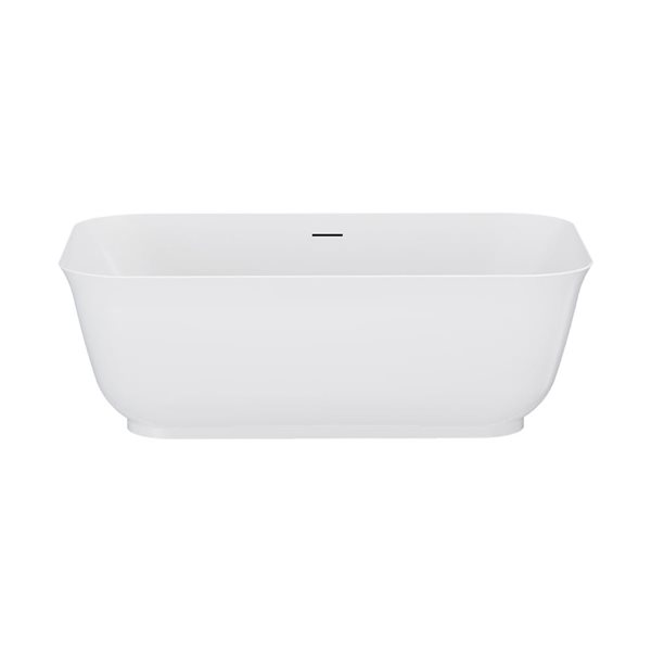 Baignoire autoportante rectangle Mina de A&E Bath & Shower 30 l. x 67 po L. en acrylique blanc