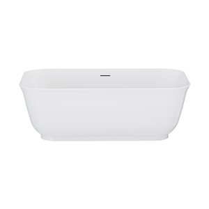 Baignoire autoportante rectangle Mina de A&E Bath & Shower 30 l. x 67 po L. en acrylique blanc