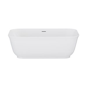 A&E Bath and Shower Mina 32 W x 67-in L White Acrylic Rectangular Freestanding Soaking Bathtub