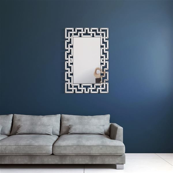 Miroir mural Everlast de A&E Bath & Shower rectangle 24 l. x 35 po h. verre biseauté sans cadre