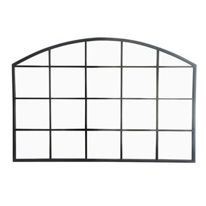 A&E Bath & Shower Ordies 48 W x 32-in H Matte Black Metal Frame Wall-Mounted Arched Window Pane-Style Mirror