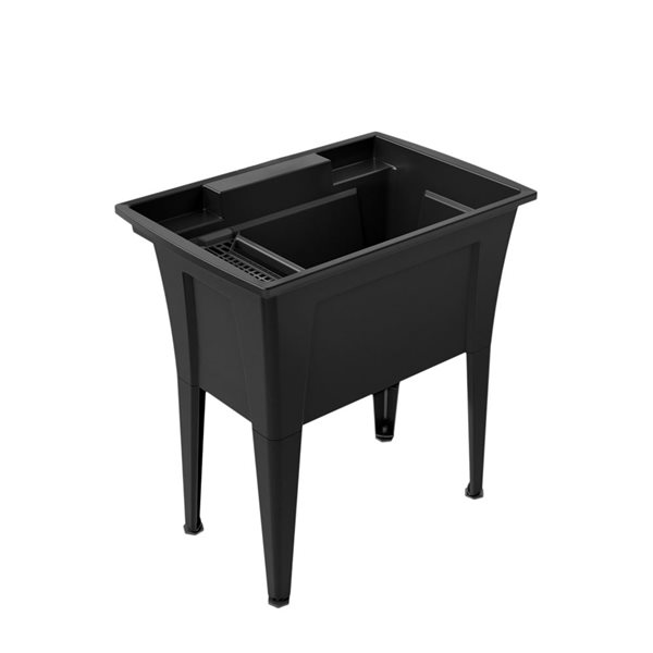 A&E Bath & Shower Jewel 32 L x 22-in W Black Polypropylène Utility Sink - Faucet Included