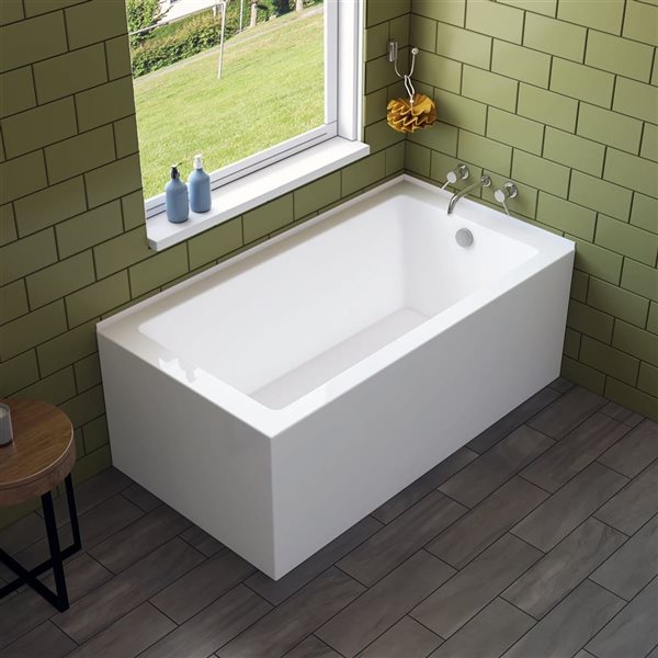 Baignoire rectangle pour coin droit Sunna A&E Bath & Shower 32 l. x 60 po L. en acrylique blanc