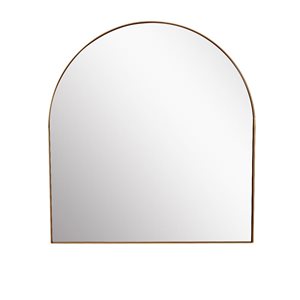 A&E Bath & Shower Rodrick 32 W x 34-in H Gold Metal Frame Wall-Mounted Arched Mirror