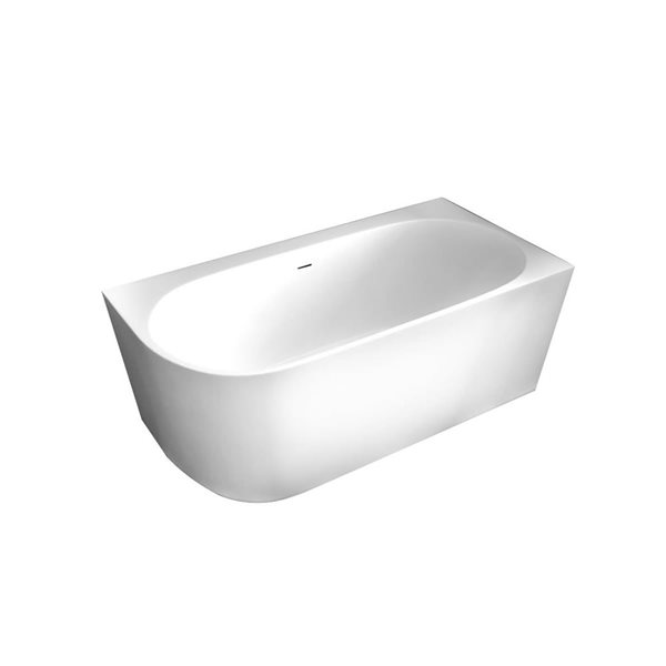 A&E Bath & Shower Willie 32 W x 60-in L White Acrylic Rectangular Freestanding Right-Corner Bathtub