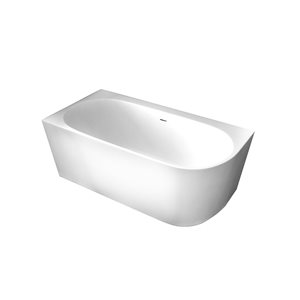 A&E Bath & Shower Willie 32 W x 60-in L White Acrylic Rectangular Freestanding Left-Corner Bathtub