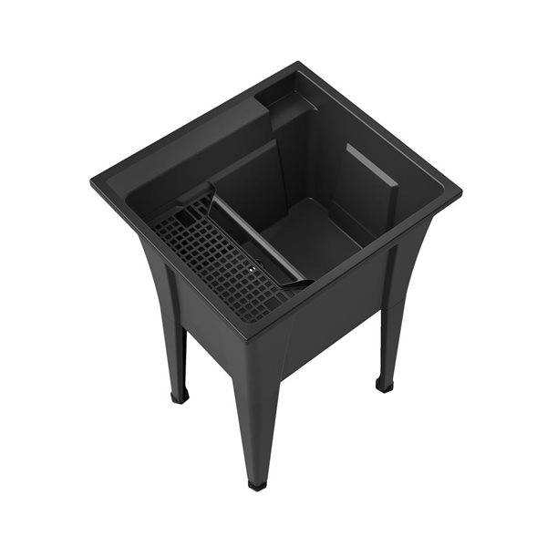 Évier utilitaire Dalary de A&E Bath & Shower en polypropylène noir 32 L. x 22 po l., robinet inclus