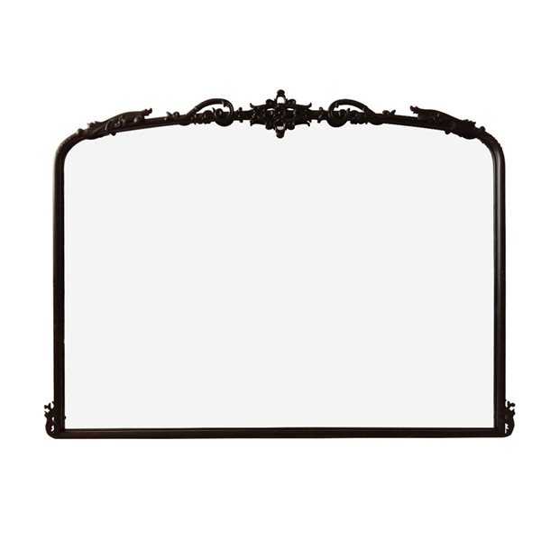 A&E Bath & Shower Holm 40 W x 30-in H Matte Black Metal Frame Wall-Mounted Arched Mirror