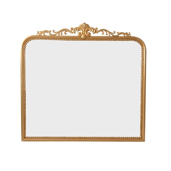 A&E Bath & Shower Camans 30 W x 30-in H Gold Metal Frame Wall-Mounted Arched Mirror