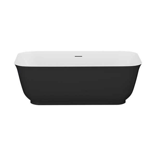 Baignoire autoportante rectangle Mina de A&E Bath & Shower 30 l. x 59 po L. en acrylique noir