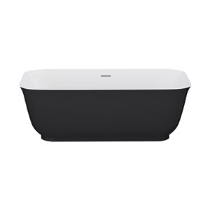 Baignoire autoportante rectangle Mina de A&E Bath & Shower 30 l. x 59 po L. en acrylique noir