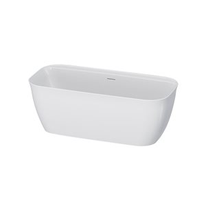 A&E Bath and Shower Panya 32 W x 63-in L White Acrylic Rectangular Freestanding Soaking Bathtub