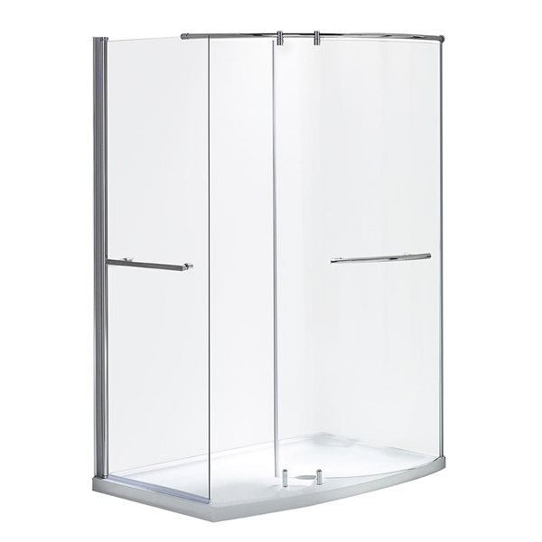 A&E Bath & Shower Odera 79.25 H x 60 L x 34-in W Chrome Walk-In Corner ...