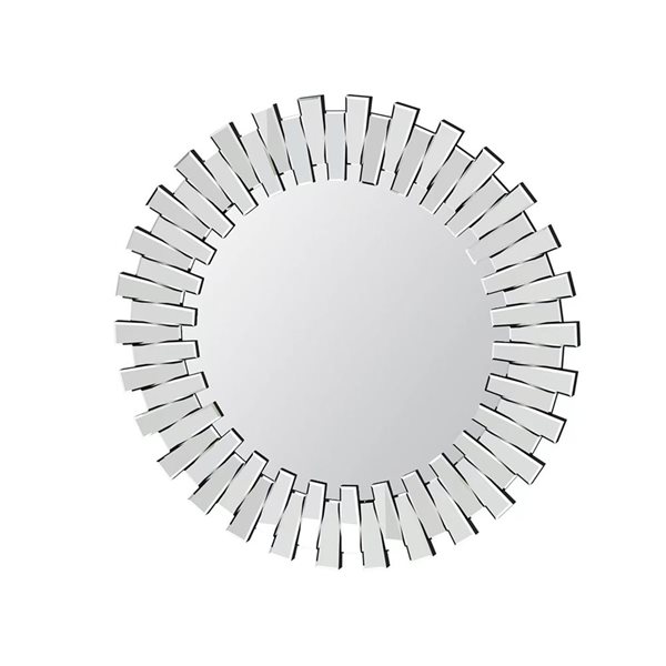 A&E Bath & Shower Spectre 35-in Round Wall-Mounted Frameless Bevelled Glass Mirror