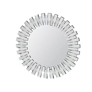 A&E Bath & Shower Spectre 35-in Round Wall-Mounted Frameless Bevelled Glass Mirror