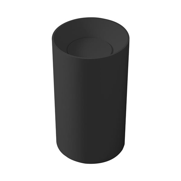 Agua Canada Fluvia Matte Black Stone Composite Freestanding Round Pedestal Sink
