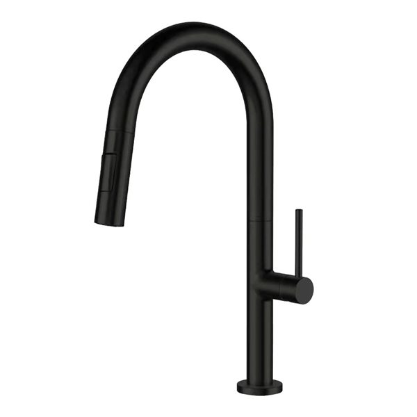 Agua Canada Moochi Matte Black Single-Handle Pull Out Dual Sprayer Kitchen Faucet w/ Ceramic Cartridge