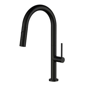 Agua Canada Moochi Matte Black Single-Handle Pull Out Dual Sprayer Kitchen Faucet w/ Ceramic Cartridge