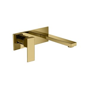 Agua Canada Riccardo Brushed Brass Square Wall Mounted Basin Bathroom Sink Faucet