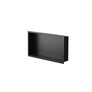 Agua Canada Noah 24 W x 12 H x 4-in D Matte Black 16-Gauge Flush-Mount Bathroom Shower Niche