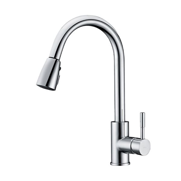 Agua Canada Mateo Polished Chrome Single-Handle Pull Out Sprayer Kitchen Faucet w/ Ceramic Cartridge