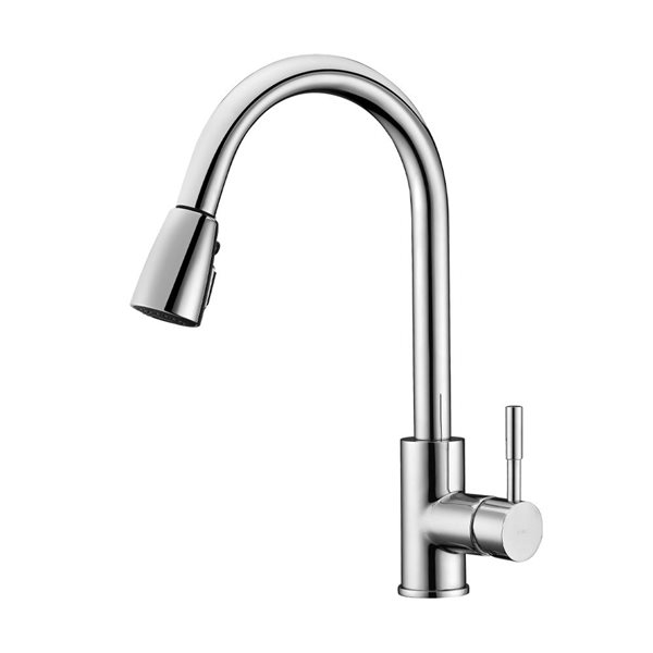 Agua Canada Mateo Brushed Nickel Single-Handle Pull Out Sprayer Kitchen Faucet w/ Ceramic Cartridge