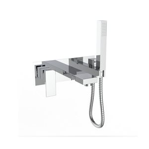 Agua Canada Sally Chrome Single-Handle Wall Mounted Bathtub Faucet with Hand-Held Shower