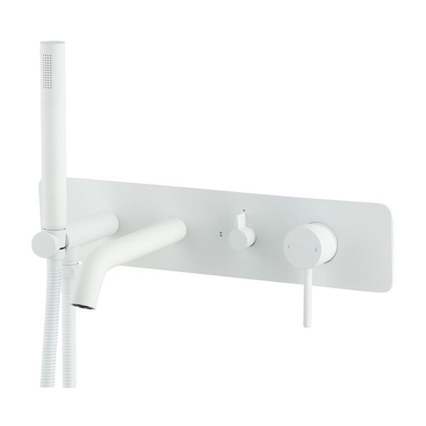 Agua Canada Sahara Matte White Single-Handle Wall Mount Bathtub Faucet with Hand-Held Shower