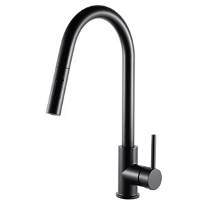 Agua Canada Monroe Matte Black Single-Handle Pull Out Dual Sprayer Kitchen Faucet w/ Ceramic Cartridge